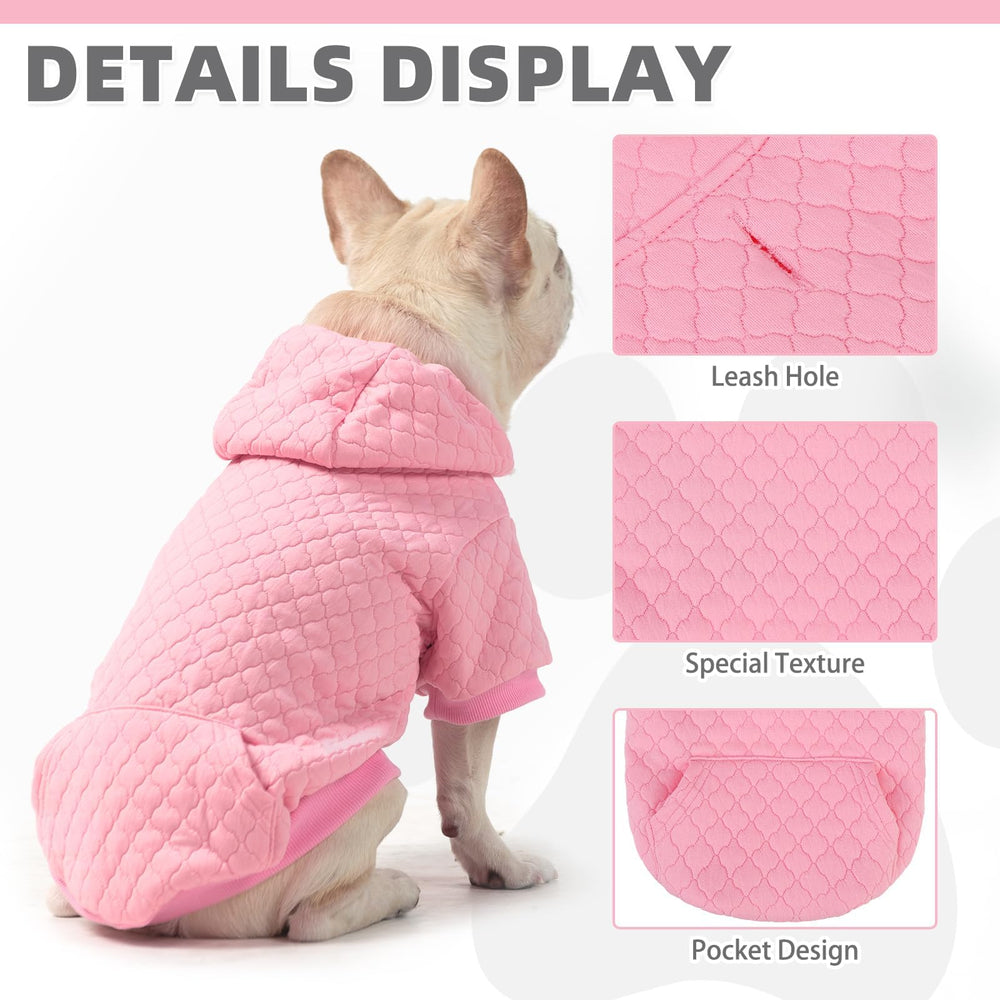 KOOLTAIL dog hoodie pocket detail provides space for treats and small toys.