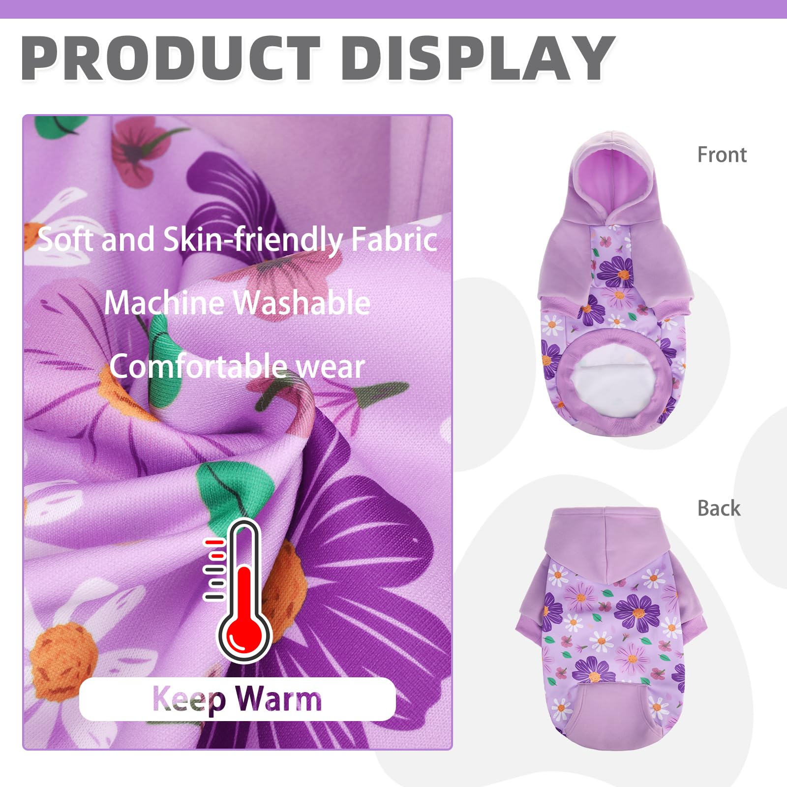 KOOLTAIL dog hoodie pocket detail highlights convenient storage during walks.