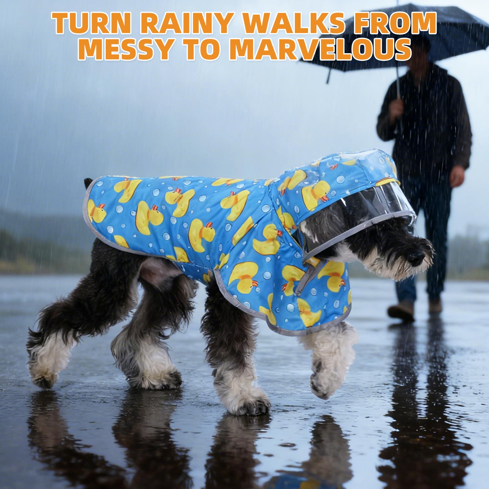 KOOLTAIL dog raincoat built-in storage pouch holds waste bags and treats