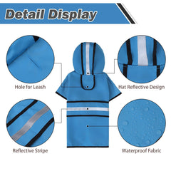 Kooltail dog raincoat hooded slicker side view ready for walks.