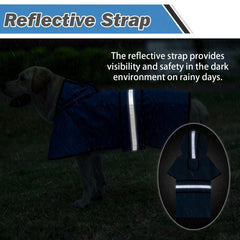 Kooltail dog raincoat leash hole back detail for easy walking.