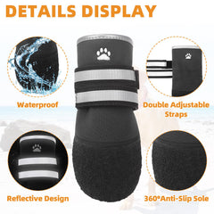 KOOLTAIL dog shoes with adjustable Velcro straps offer a snug escape-proof fit