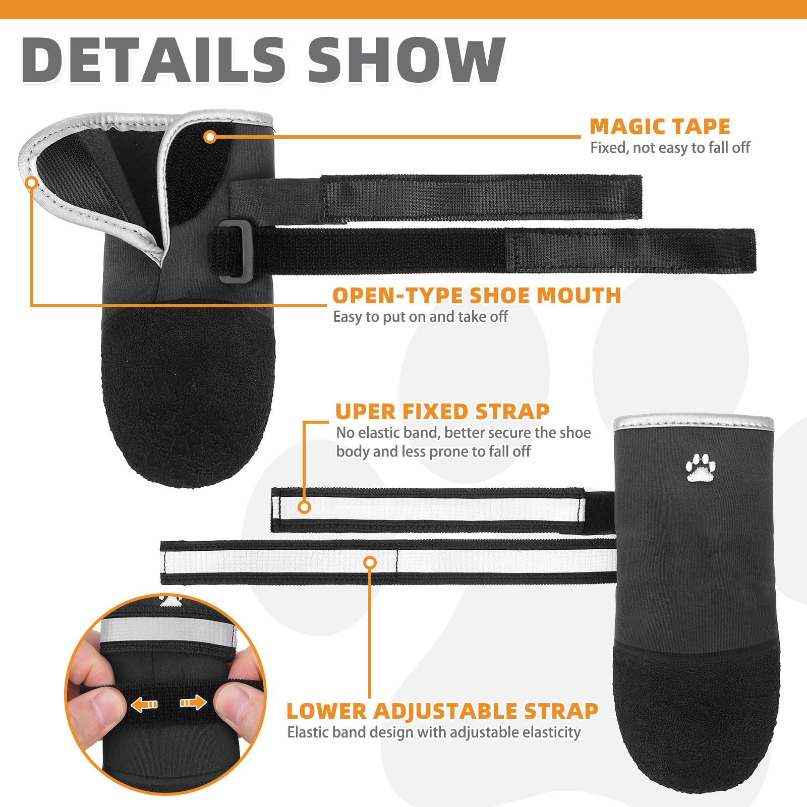 KOOLTAIL dog shoes made with waterproof fabric to keep paws dry in rain.