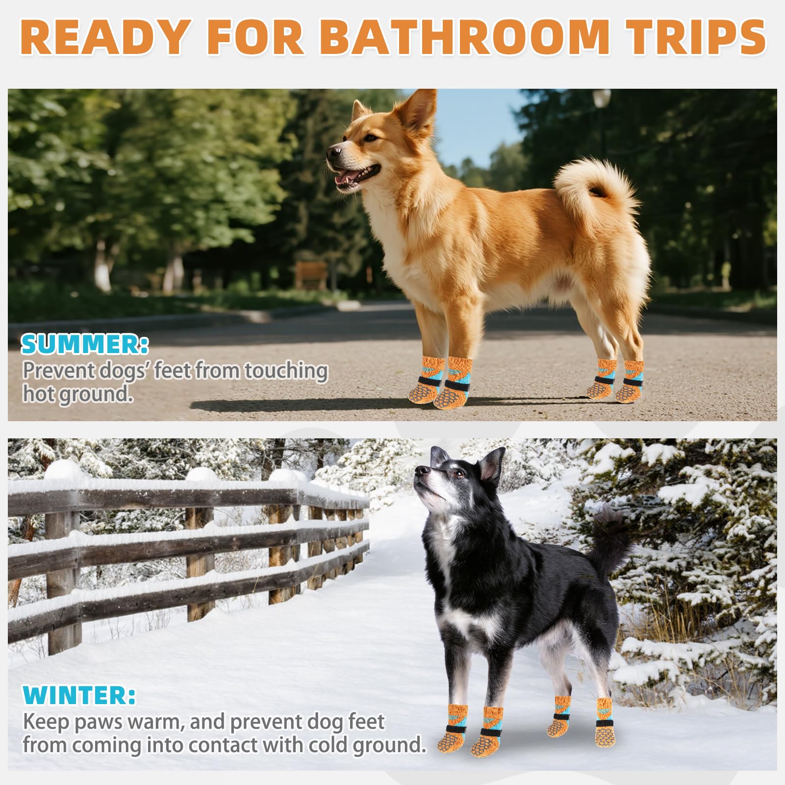 KOOLTAIL dog socks all-purpose-design helps prevent licking and protects floors