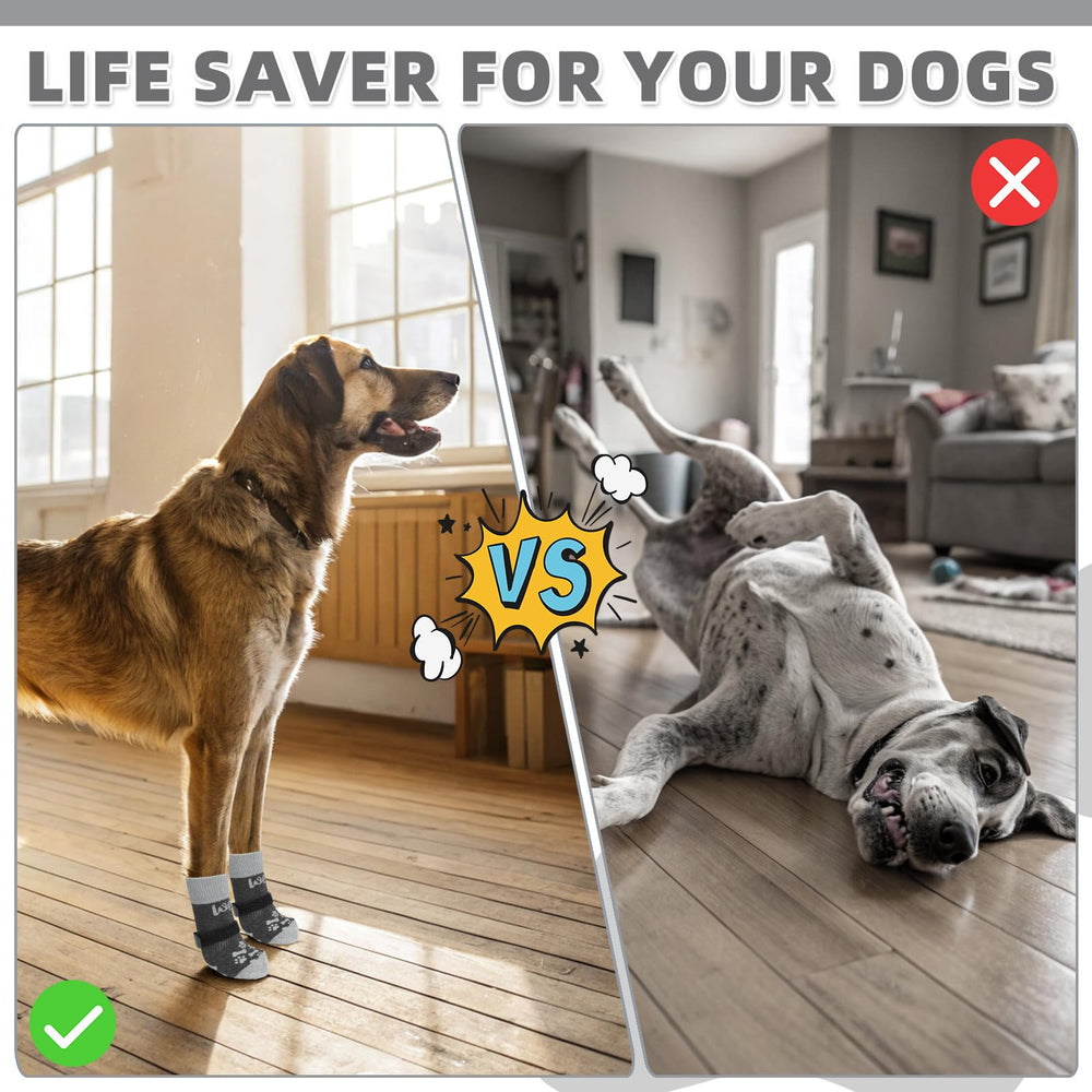 KOOLTAIL dog socks detachable elastic strap prevents slipping during walks.