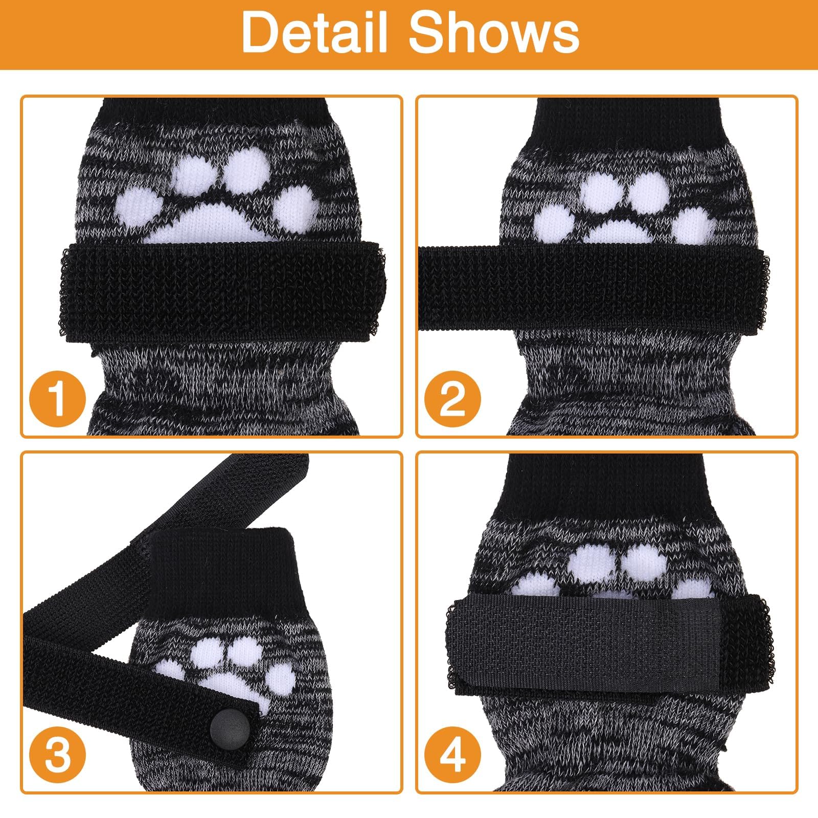 KOOLTAIL dog socks detachable straps prevent slipping off
