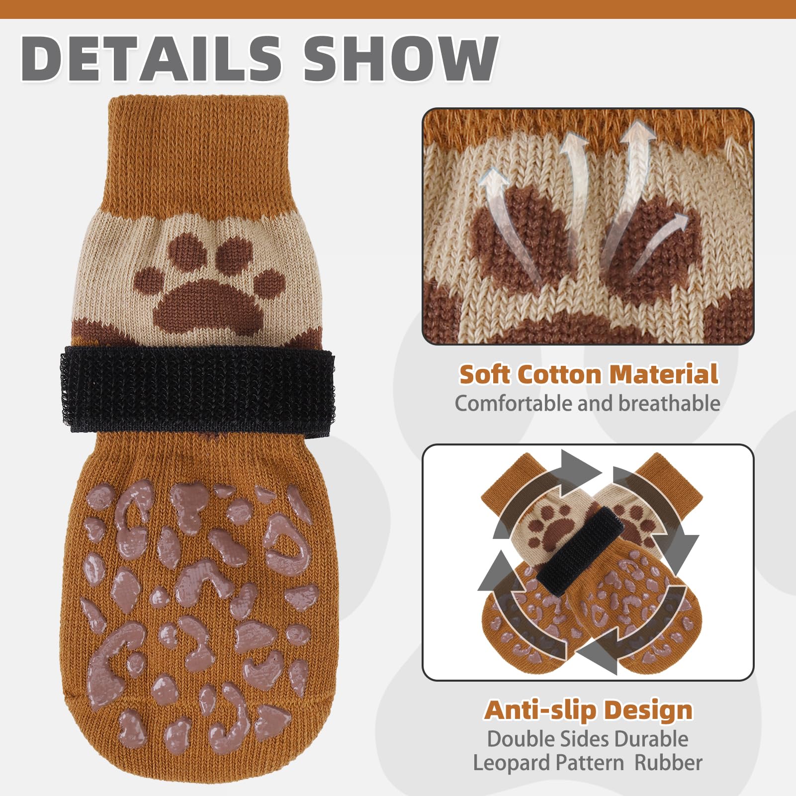 KOOLTAIL dog socks feature double-sided grip for extended anti-slip performance on slick surfaces