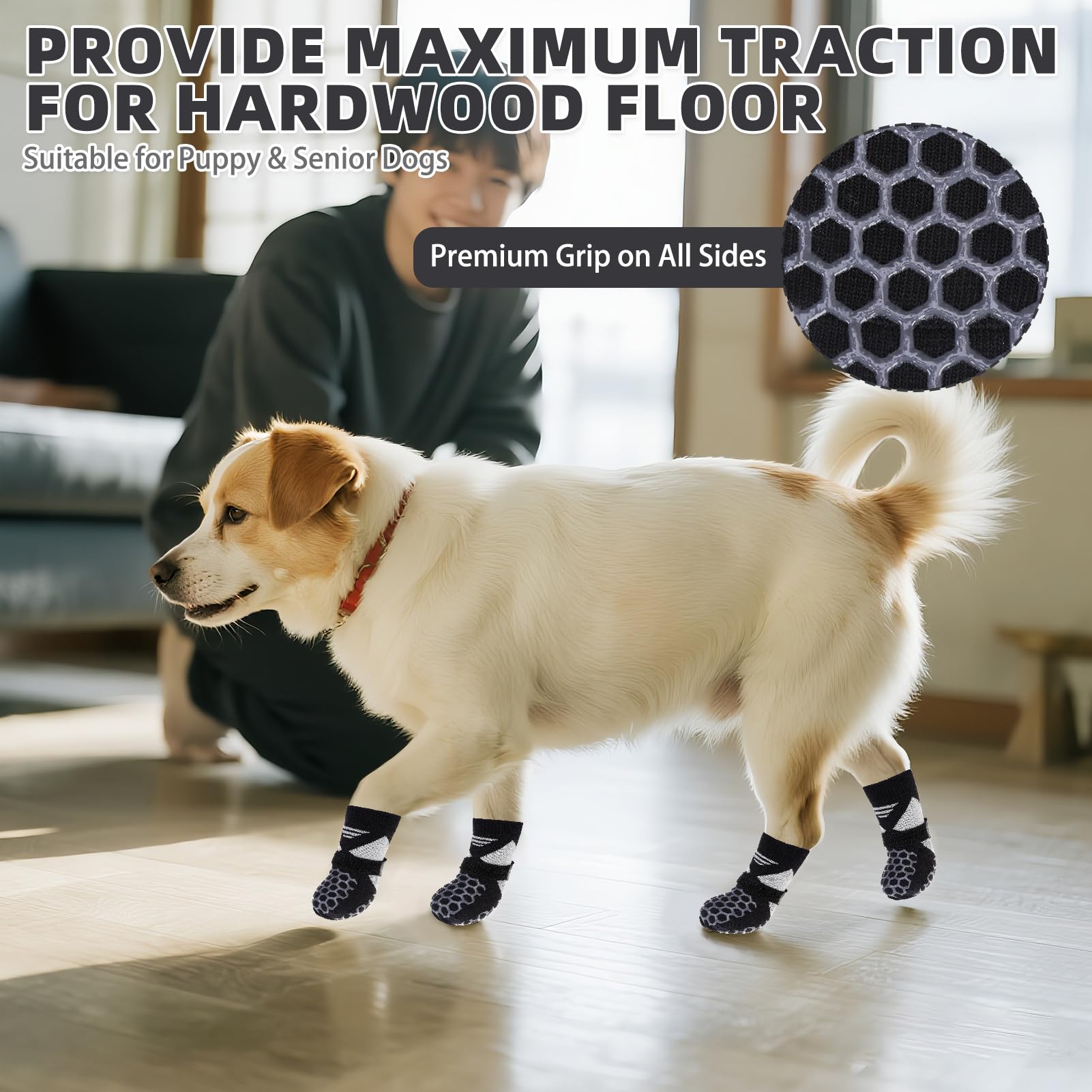 KOOLTAIL dog socks ideal for hot pavement to prevent limp during summer.