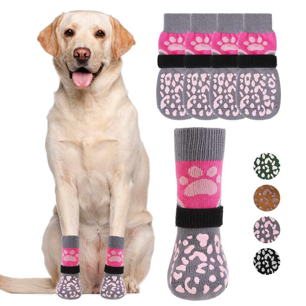 KOOLTAIL dog socks pink-soft-fabric provide cozy paw protection on floors.