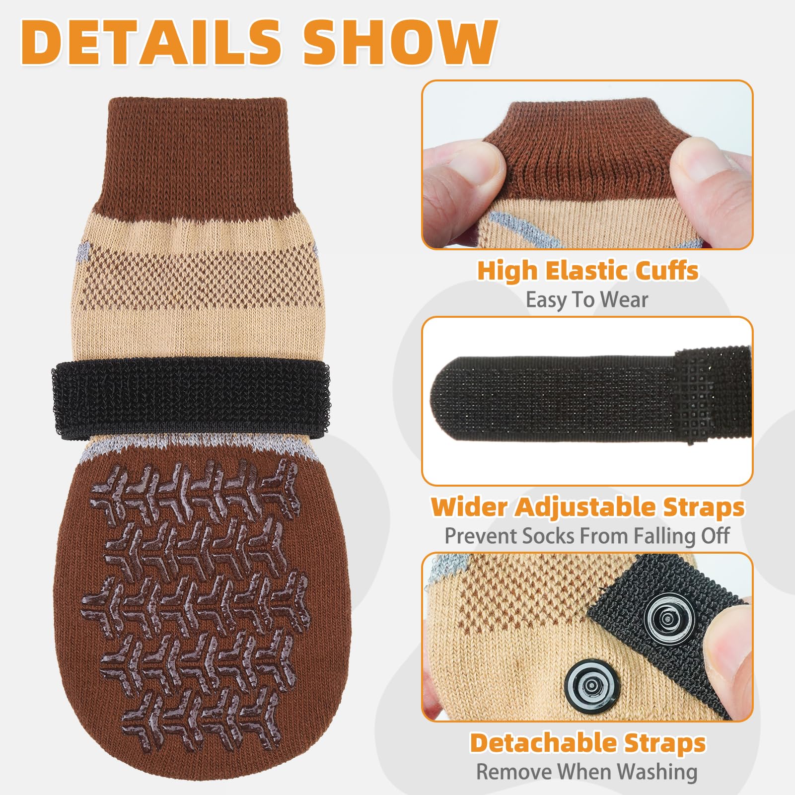 KOOLTAIL dog socks with reflective strips increase nighttime visibility for safety.