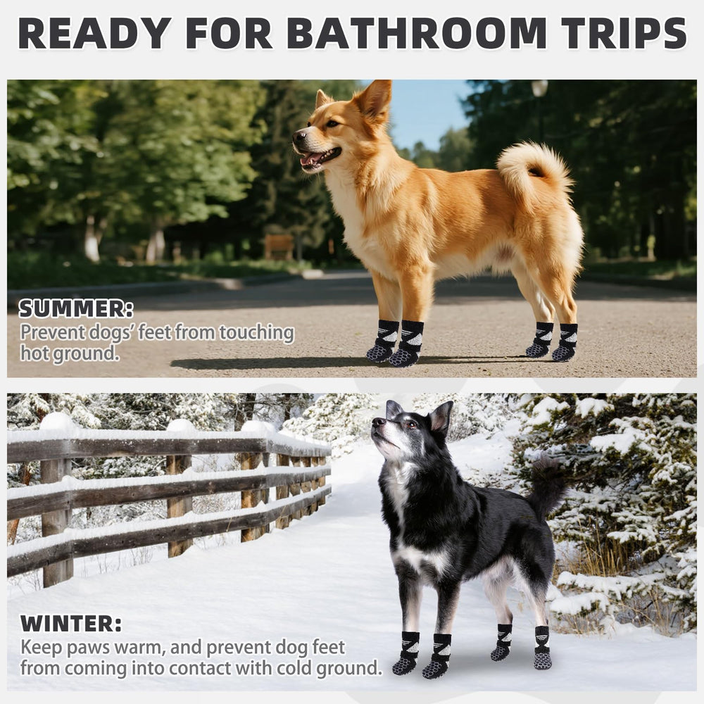 KOOLTAIL dog socks size chart and fit guidance for proper paw coverage.