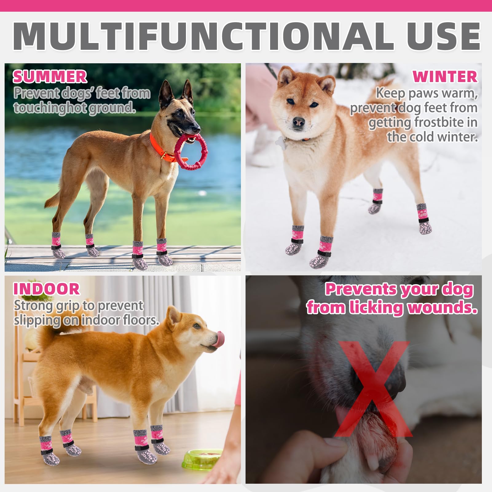 KOOLTAIL dog socks size-guide helps you pick the right fit.