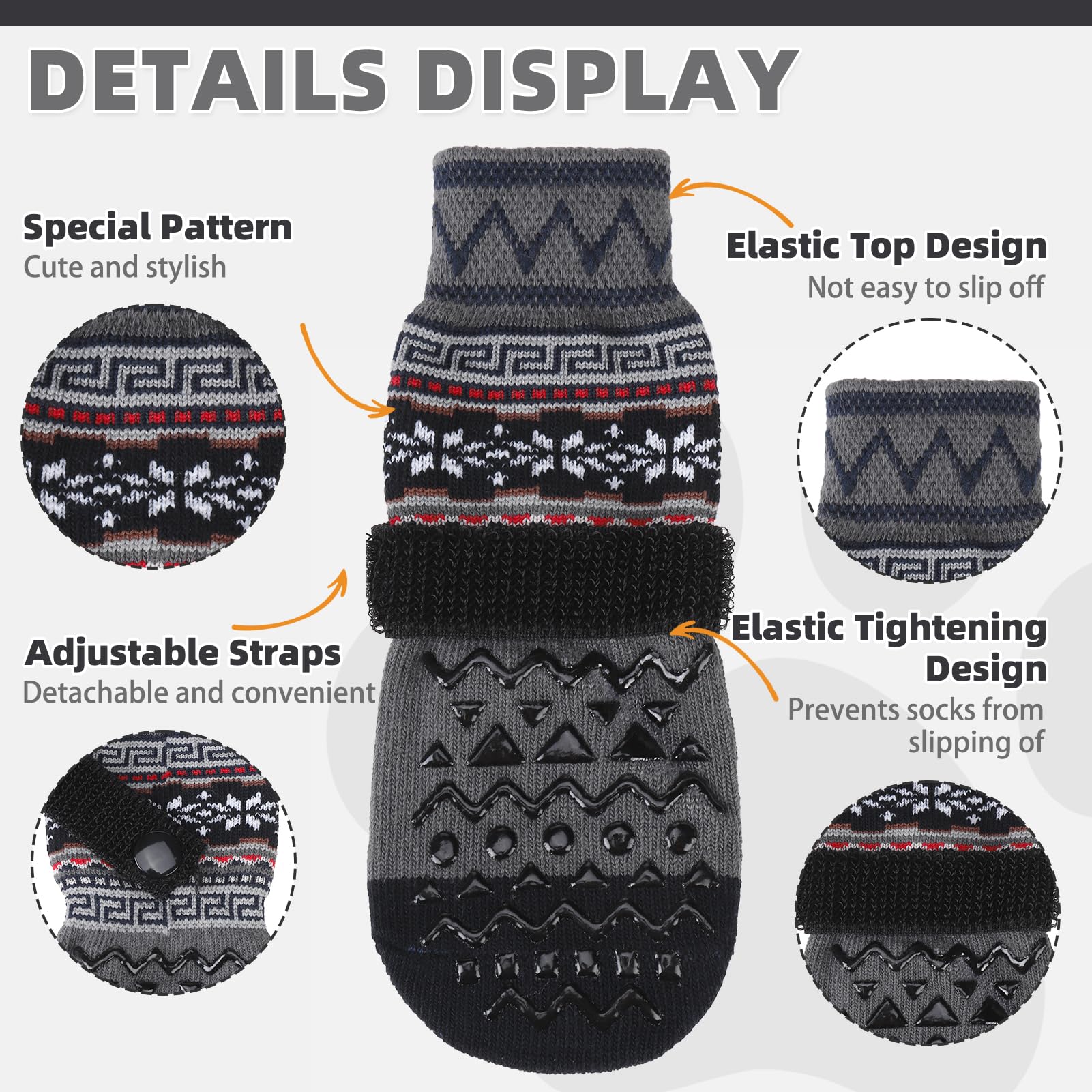 KOOLTAIL dog socks soft breathable fabric keeps paws warm and comfortable