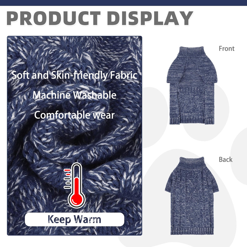 KOOLTAIL dog sweater back knit pattern presents timeless style and warmth