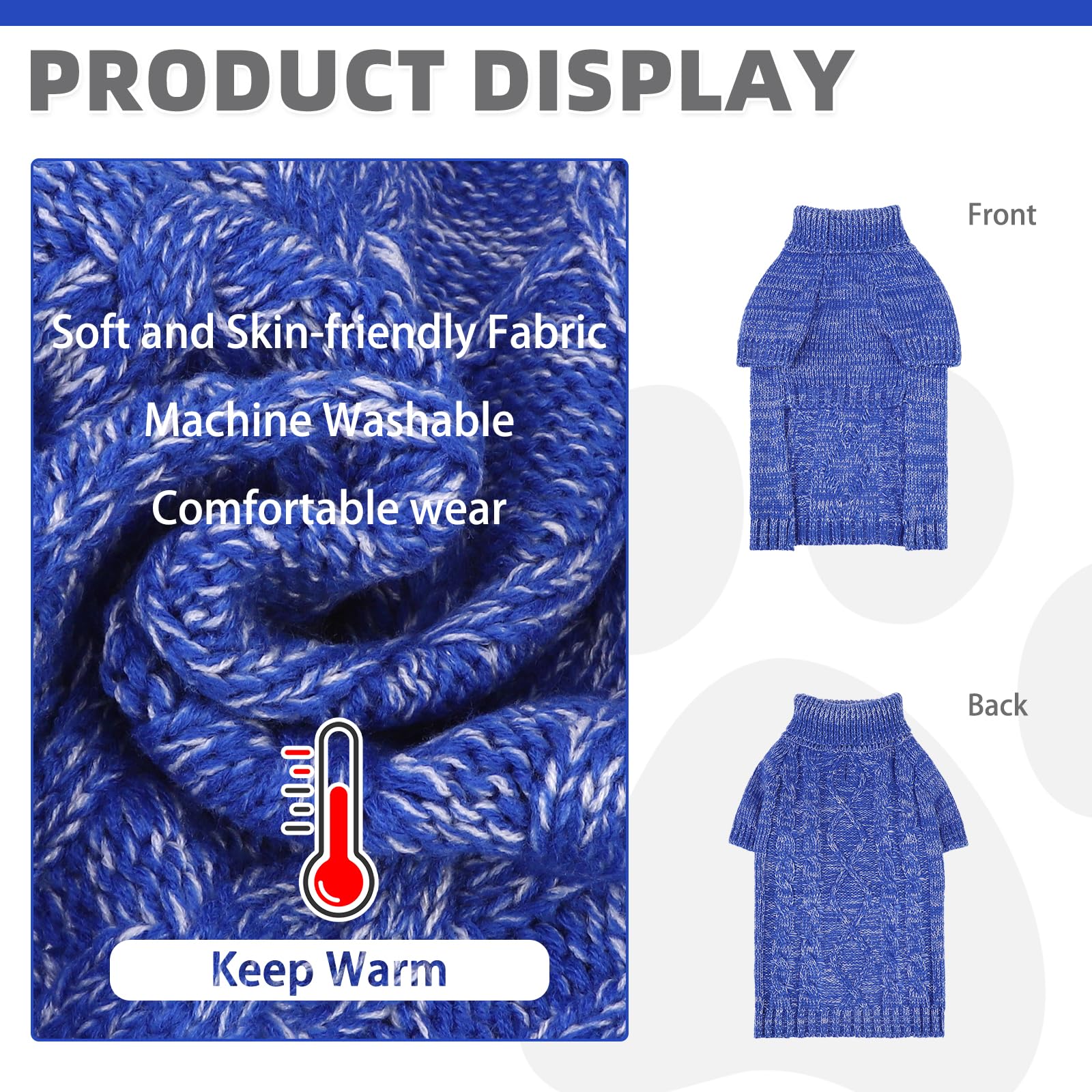 KOOLTAIL dog sweater leash-hole detail enables easy outdoor walks.
