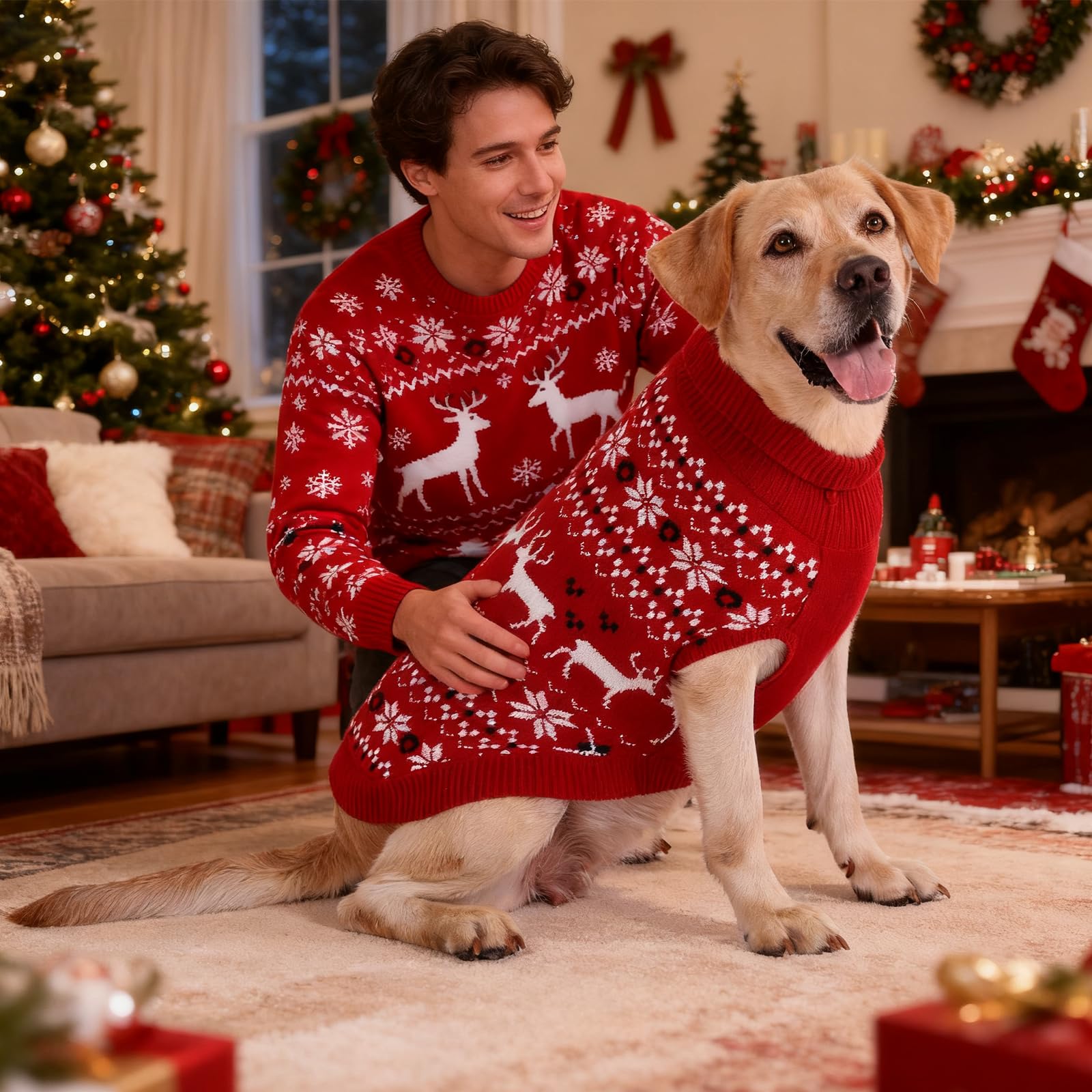 KOOLTAIL Dog Sweater easy on and off with leash hole for safe, convenient outings.