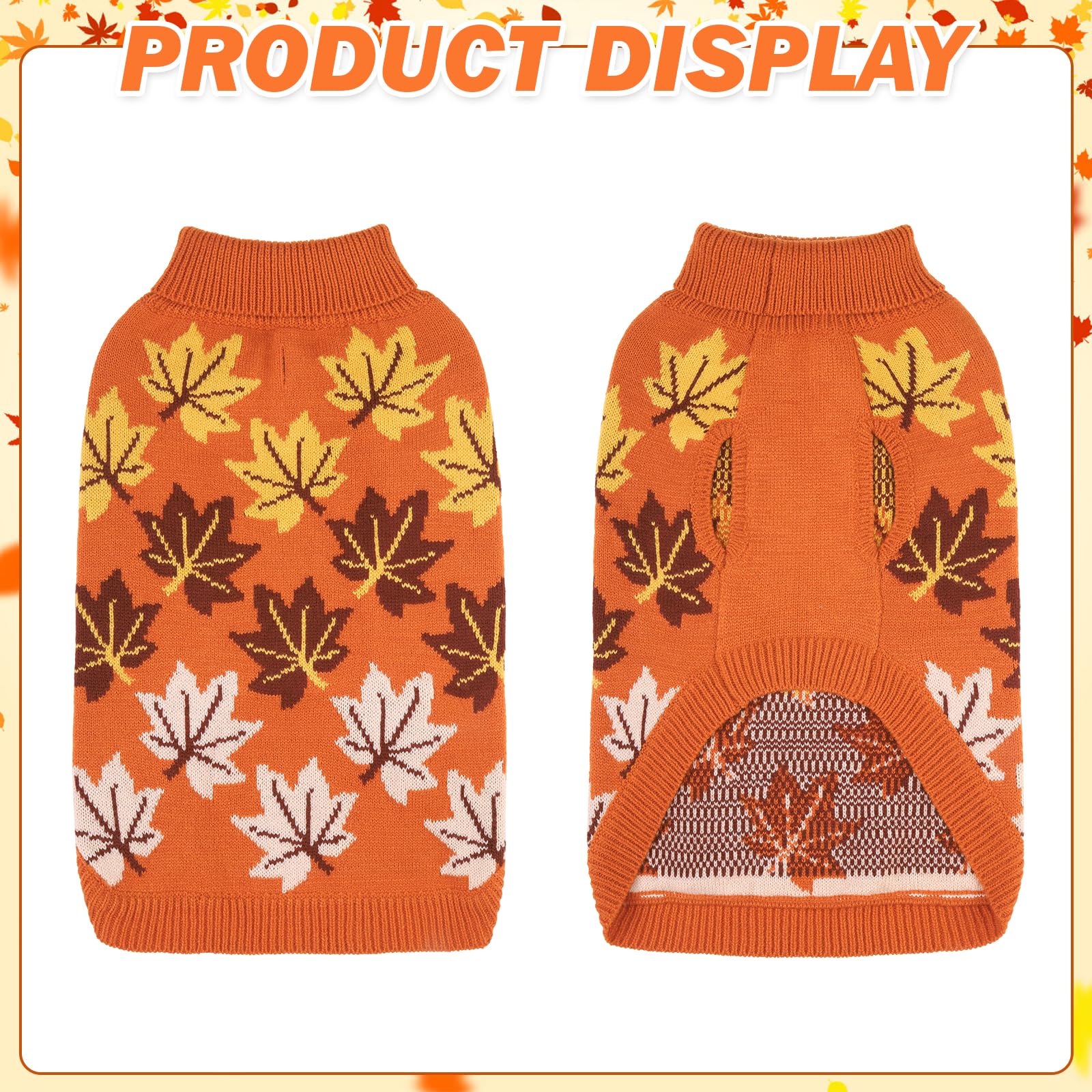 KOOLTAIL maple leaf knit closeup highlights warm acrylic and wind protection