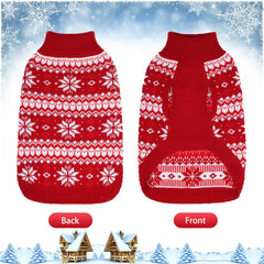 KOOLTAIL dog sweater snowflake pattern close-up highlighting festive style for holidays.