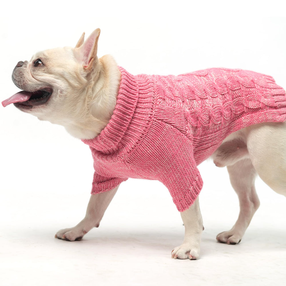 KOOLTAIL dog sweater soft acrylic yarn closeup emphasizes comfort and stretch.