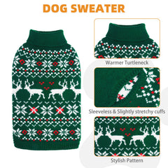 KOOLTAIL winter knit dog sweater close-up shows soft, stretchy acrylic fabric.