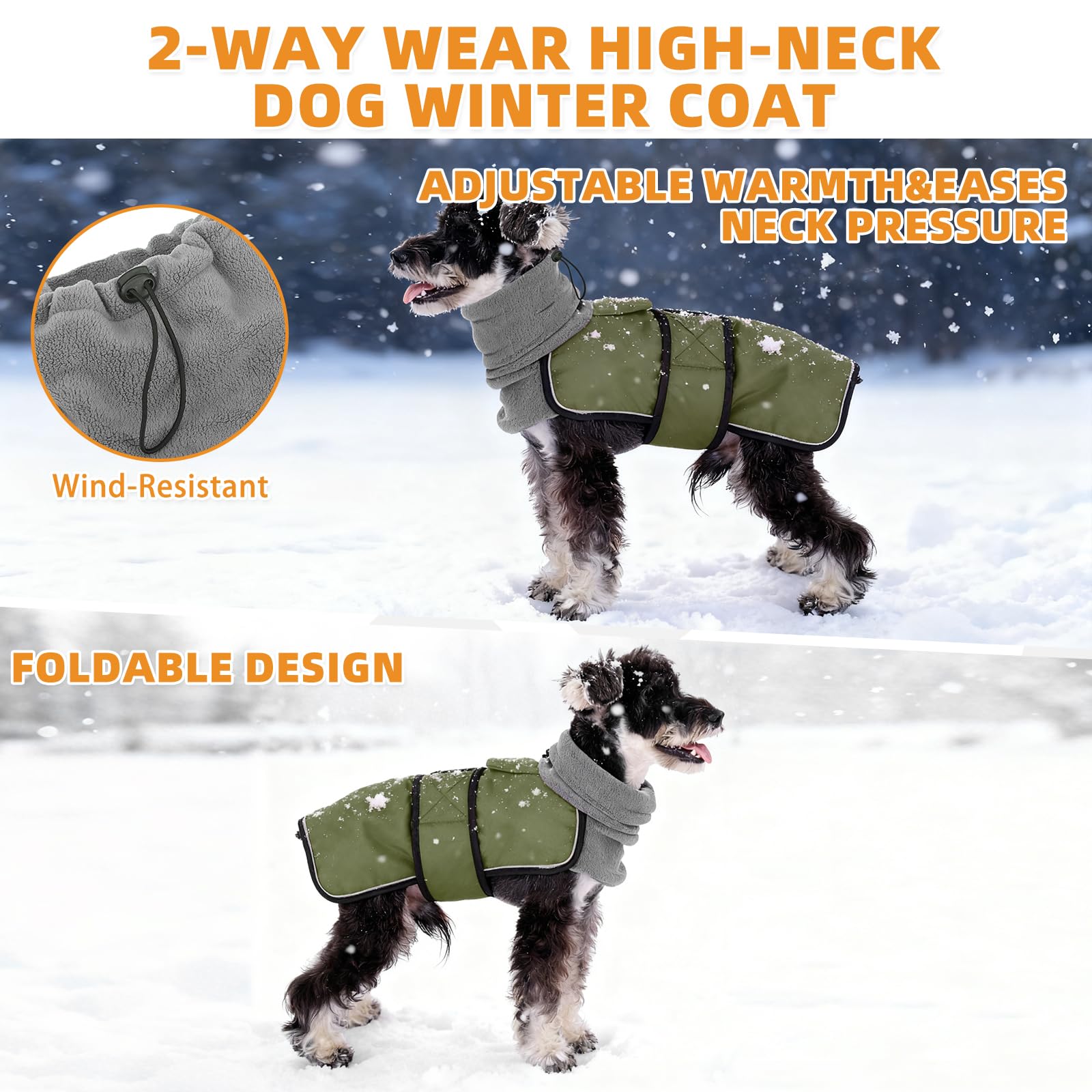 KOOLTAIL coat side view demonstrates adjustable straps for fit