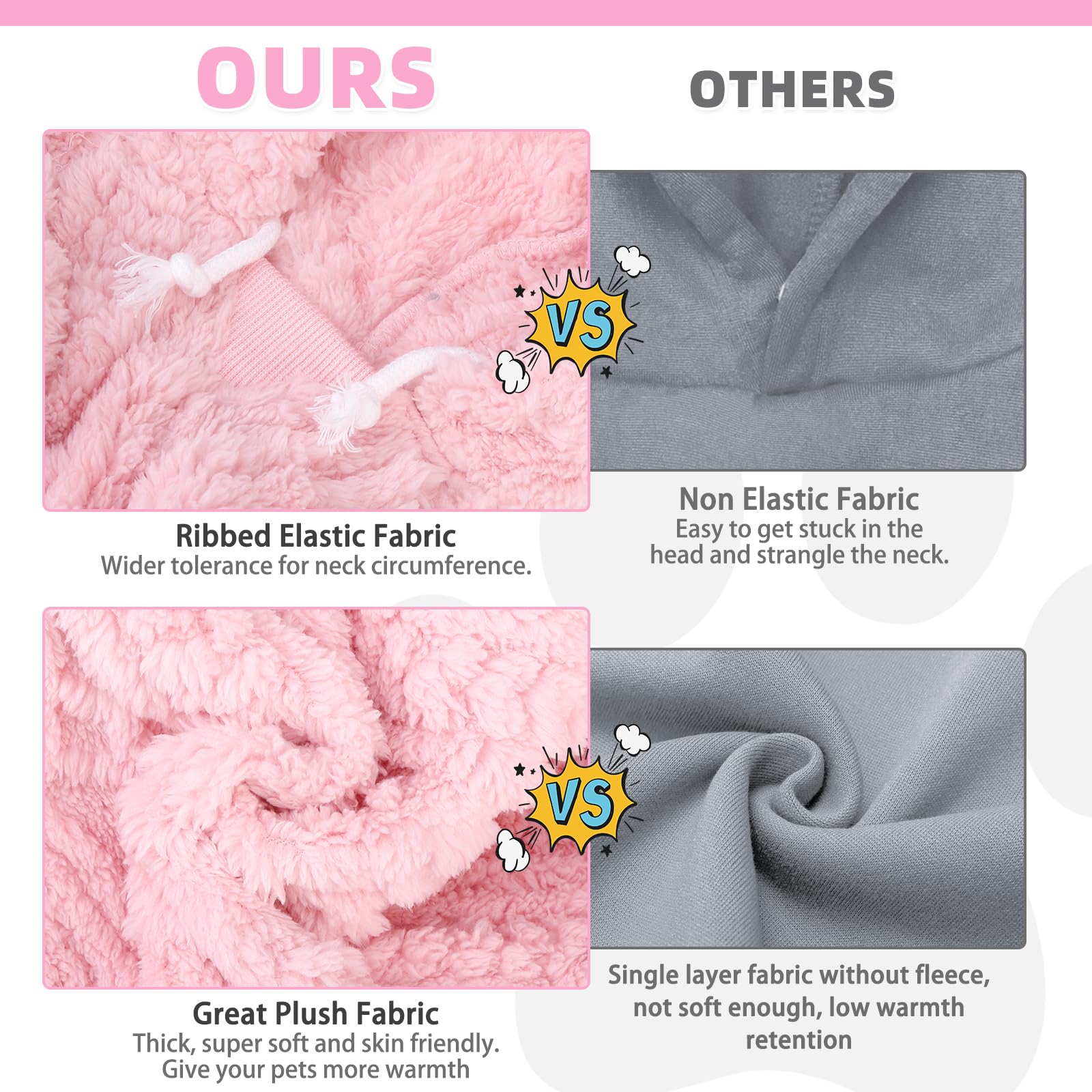 KOOLTAIL fleece dog hoodie belly-cut design allows easy potty breaks.