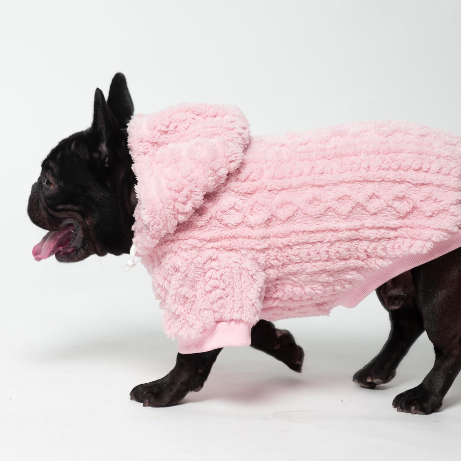 KOOLTAIL fleece dog hoodie pink color option adds stylish winter flair.