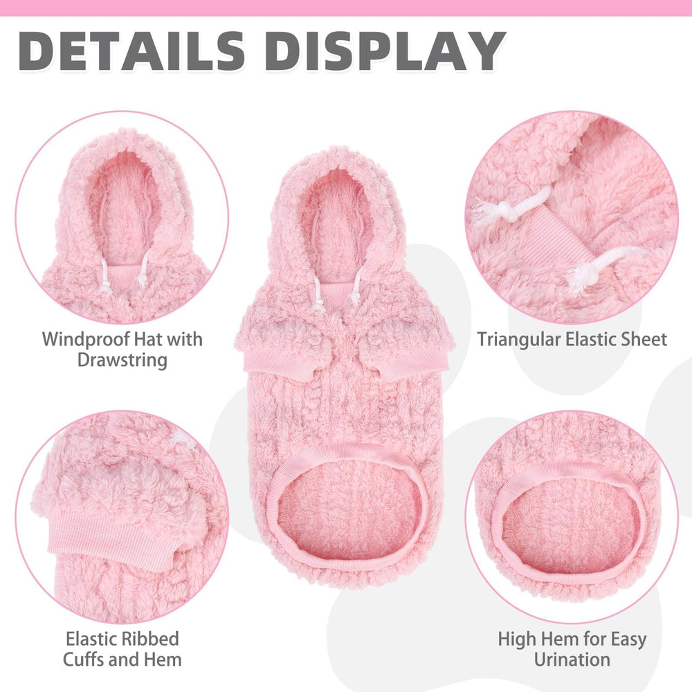 KOOLTAIL fleece dog hoodie plush fabric close-up reveals soft, inviting texture.