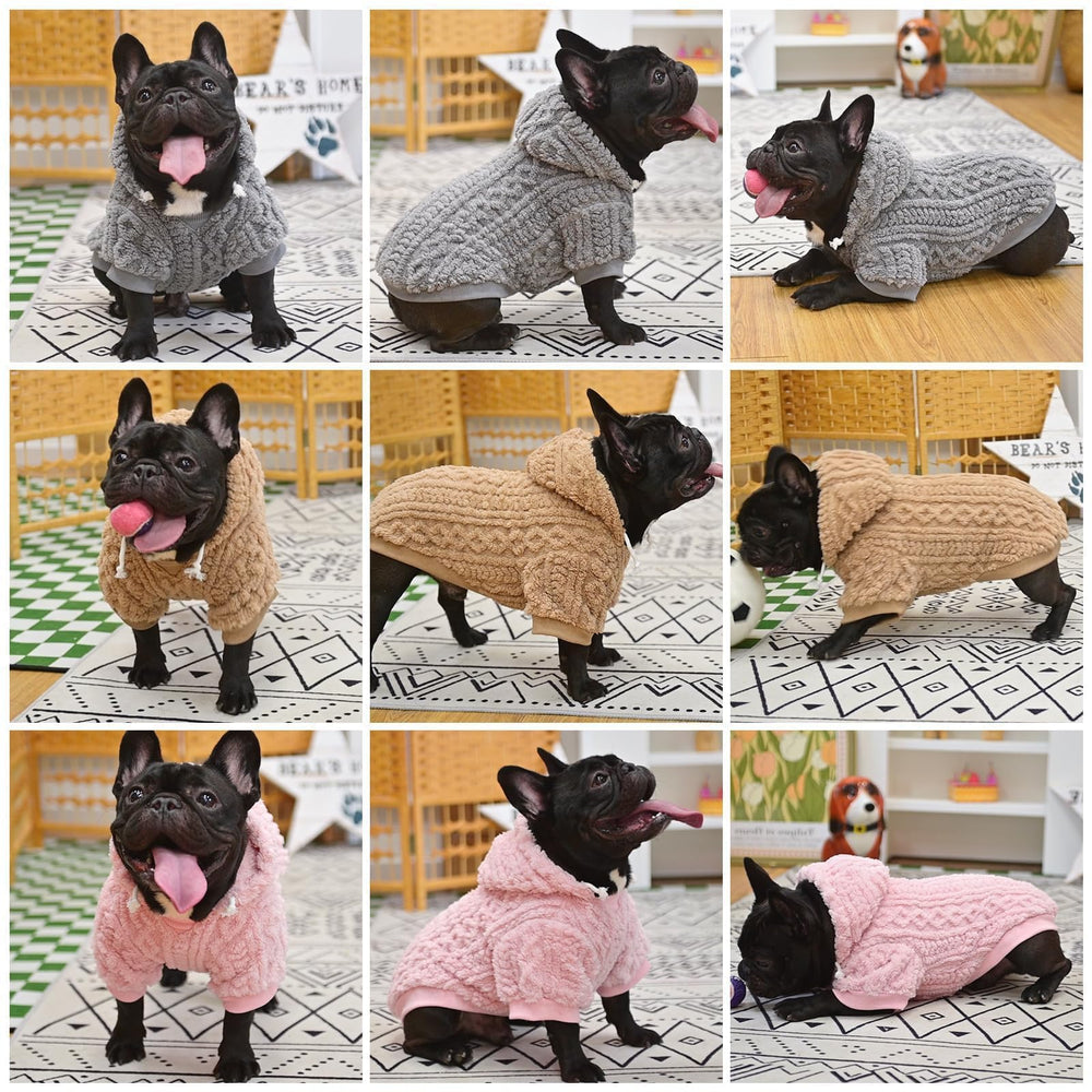 KOOLTAIL fleece dog sweater hoodie size chart view helps choose the right fit.