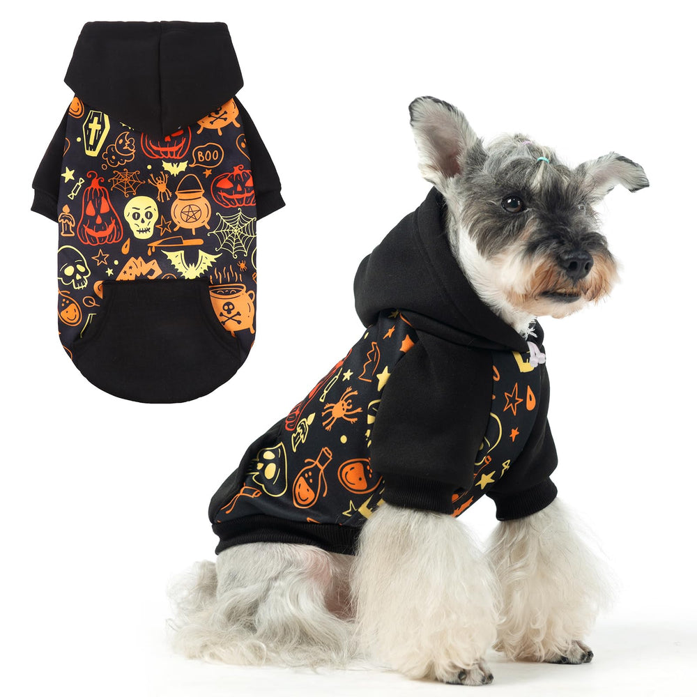 KOOLTAIL pumpkin costume hoodie for dogs enhances festive photos and keeps pets warm on chilly walks.