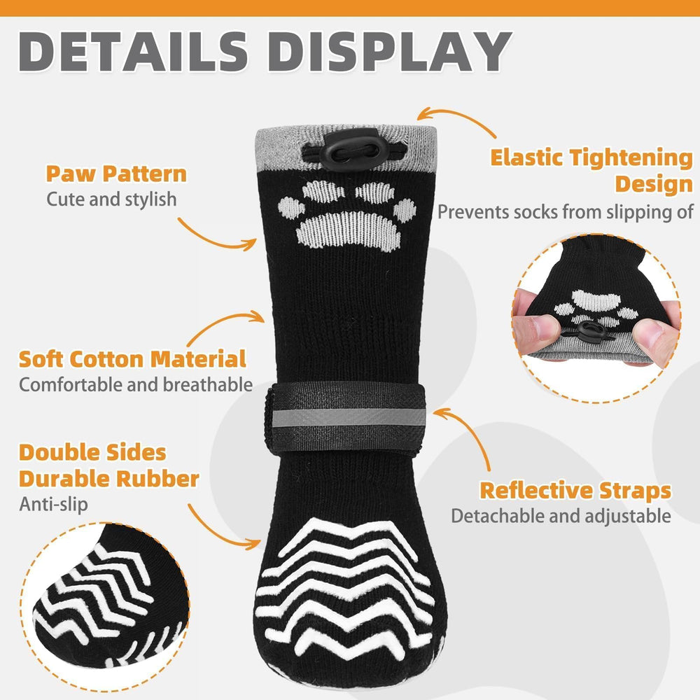 KOOLTAIL non-slip dog socks with double anti-slip grip for stable steps on slick floors.
