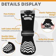 KOOLTAIL non-slip dog socks with double anti-slip grip for stable steps on slick floors.