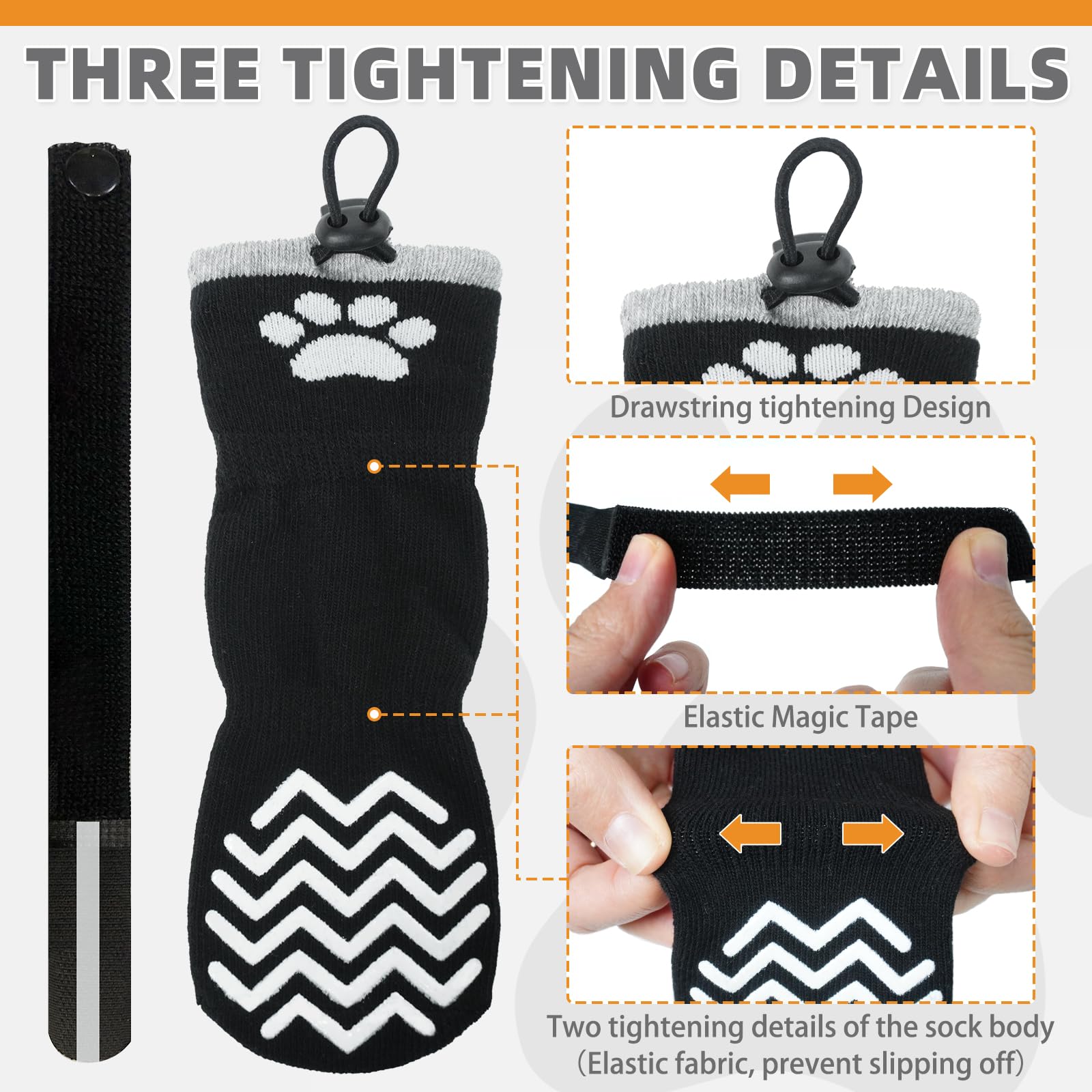 KOOLTAIL non-slip dog socks showing double-sided grip for durable traction.