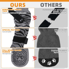 KOOLTAIL non-slip dog socks on a dog walking on hardwood floor