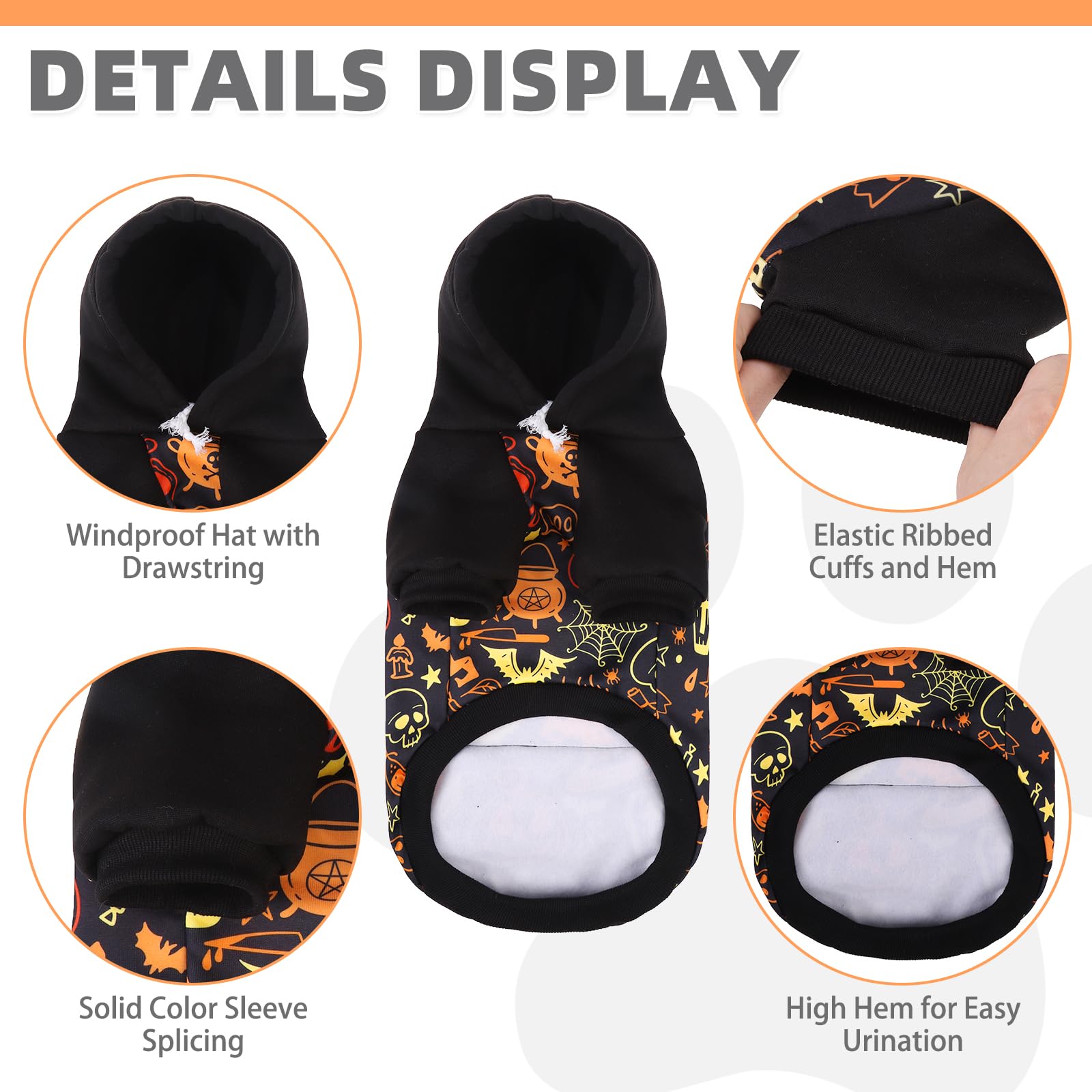 KOOLTAIL pattern with autumn leaves and Halloween motifs for festive daily wear.