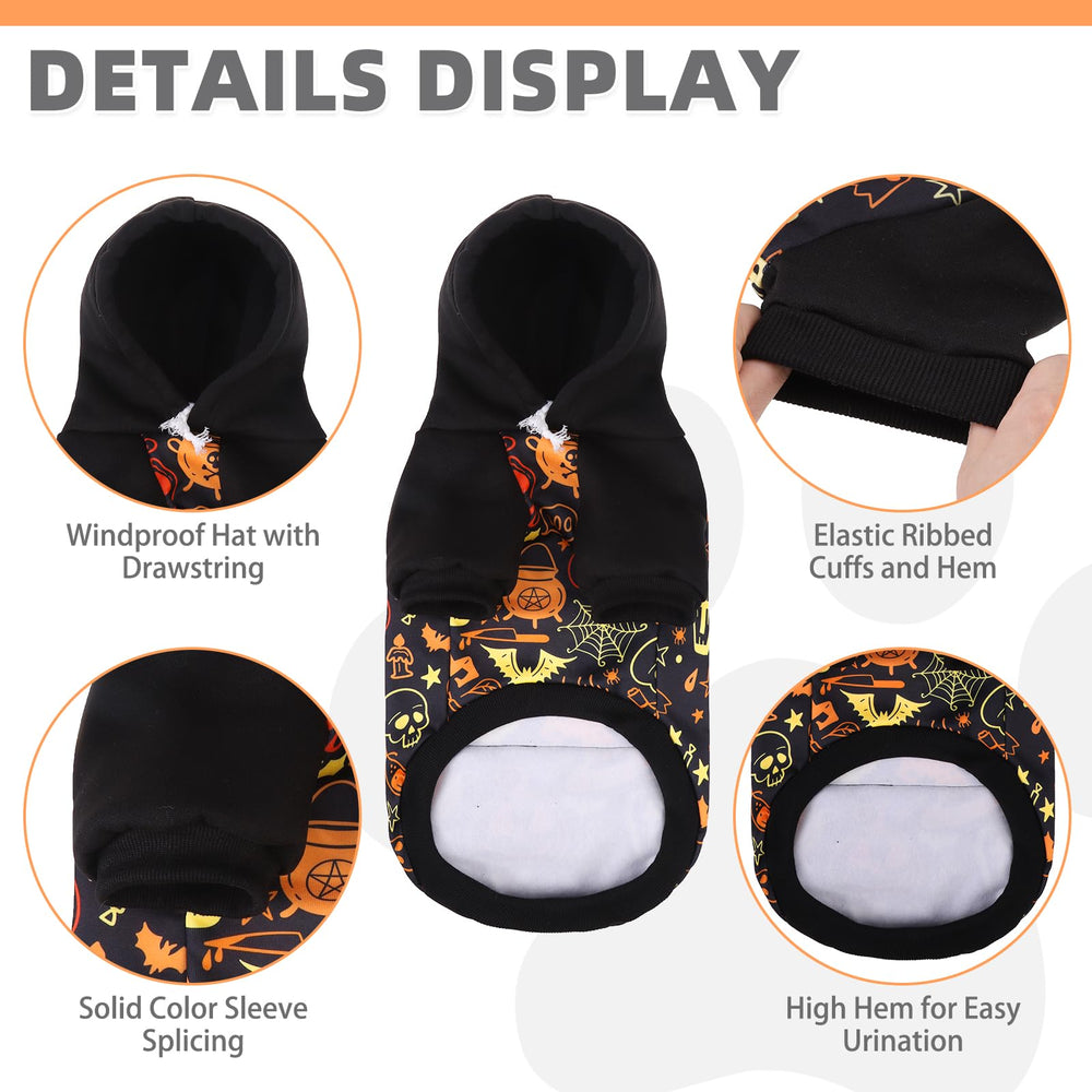 KOOLTAIL pattern with autumn leaves and Halloween motifs for festive daily wear.