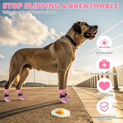 KOOLTAIL paw protectors with dual-grip anti-slip on smooth floor