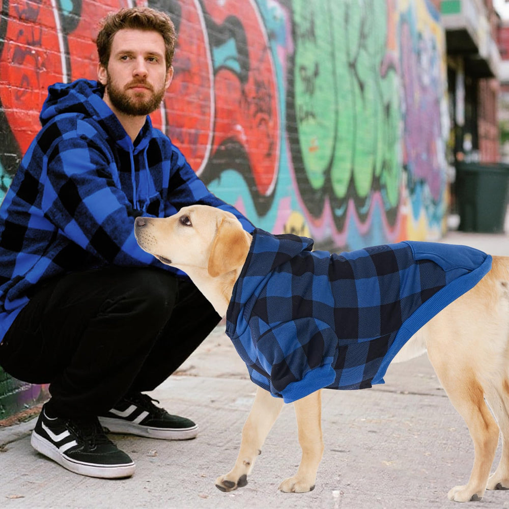 KOOLTAIL plaid dog hoodie fleece interior provides soft warmth against skin