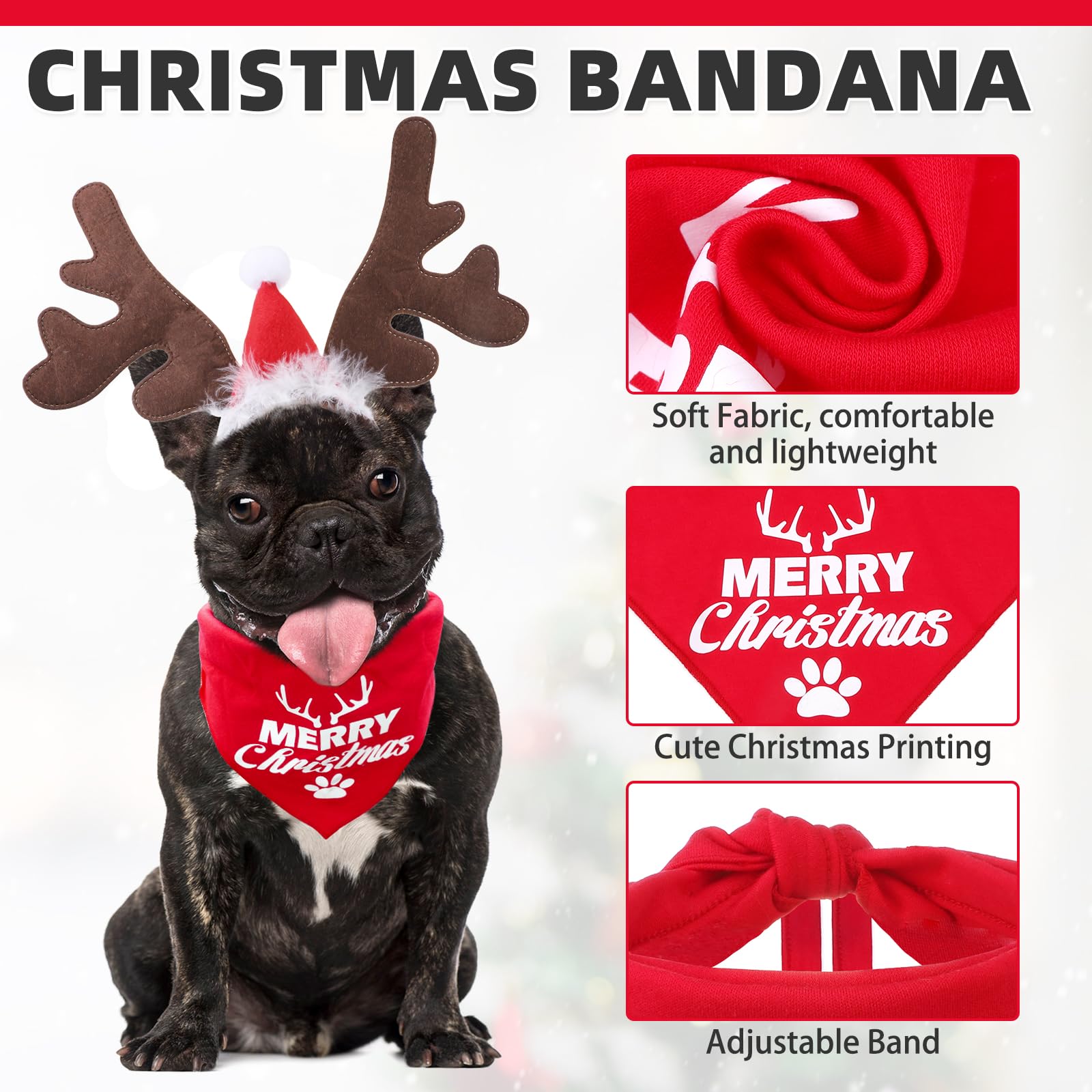 KOOLTAIL reindeer bandana set creates a cute holiday look