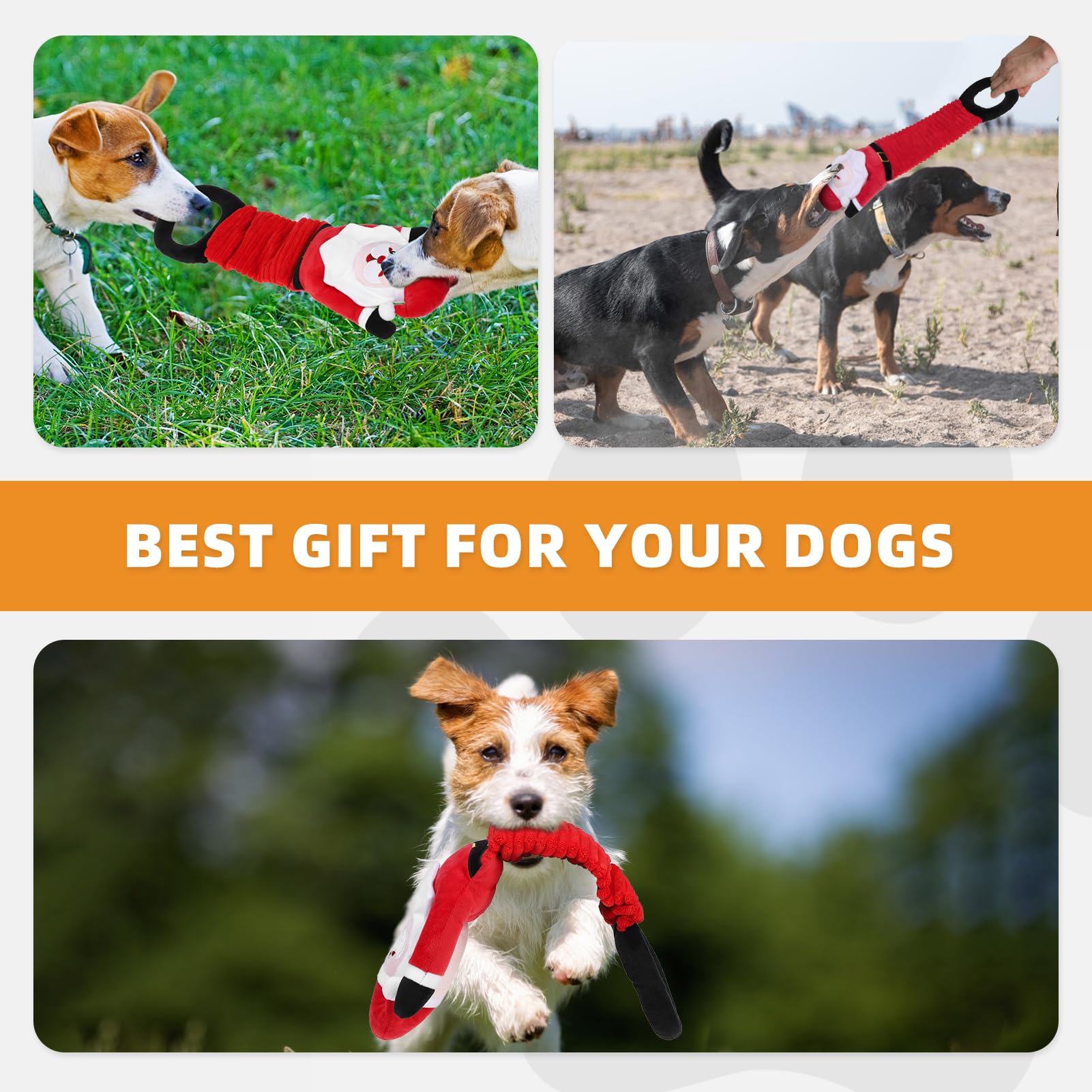 KOOLTAIL Christmas Santa toy suited for small to large dogs during playtime