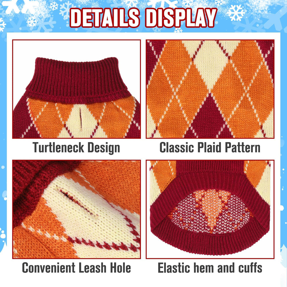 KOOLTAIL Small Dog Sweater elastic cuffs and hem for secure fit.