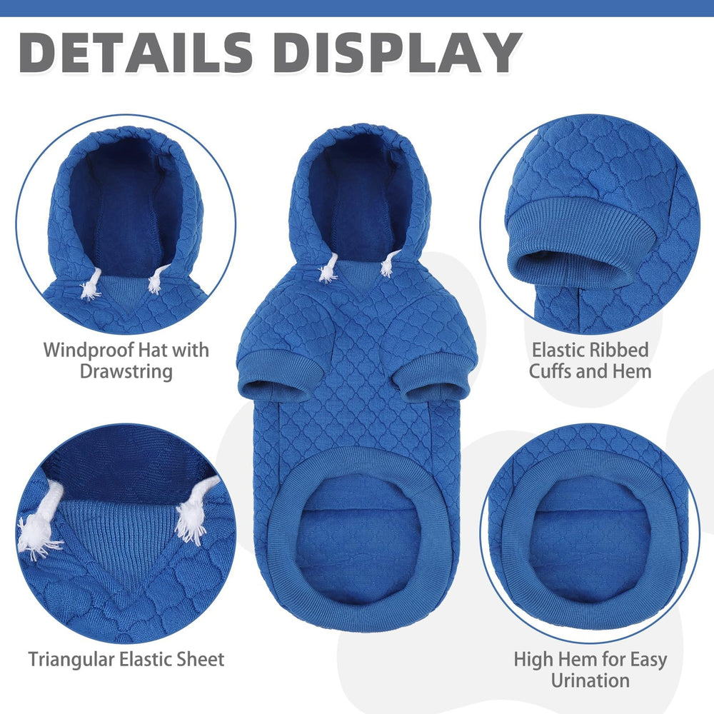 KOOLTAIL small dog sweater leash hole back, convenient harness access for walks.