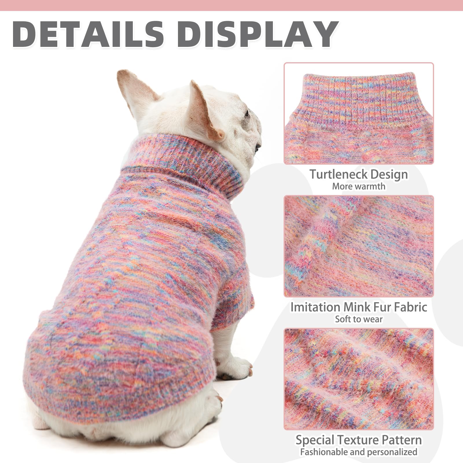 KOOLTAIL small pink fleece sweater, machine-washable for hassle-free care