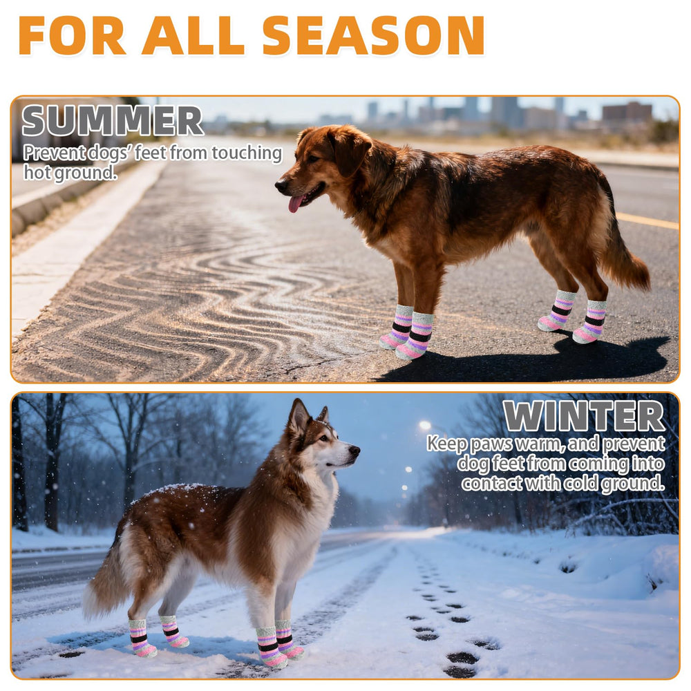 Kooltail socks display stripe and paw designs in bright colors for style and visibility.