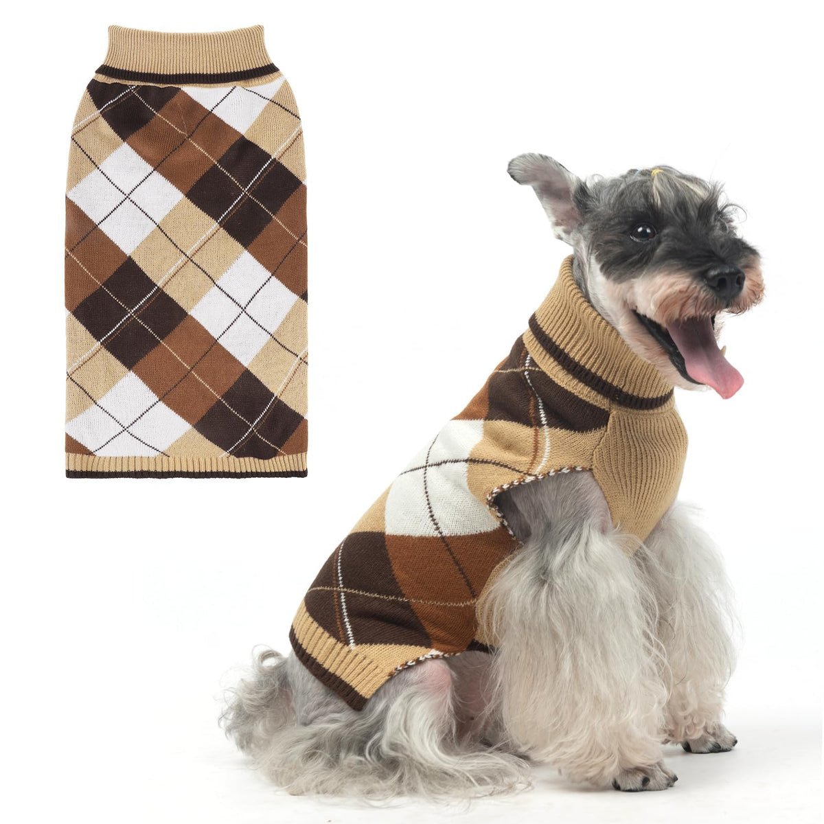 KOOLTAIL sudadera para perro con cuadros clásicos, ideal para mantener al perro abrigado en invierno.