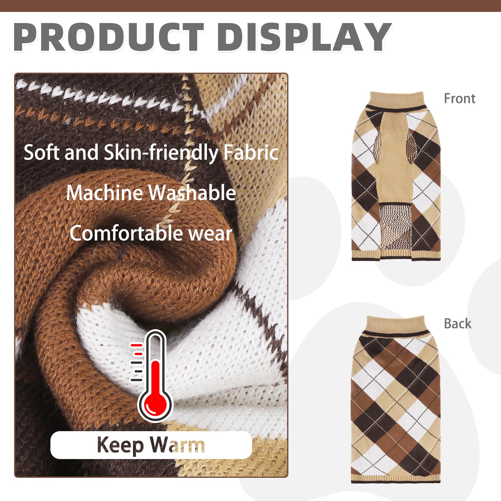 KOOLTAIL suéter texturizado de punto grueso para perro, abrigando en temperaturas bajas.
