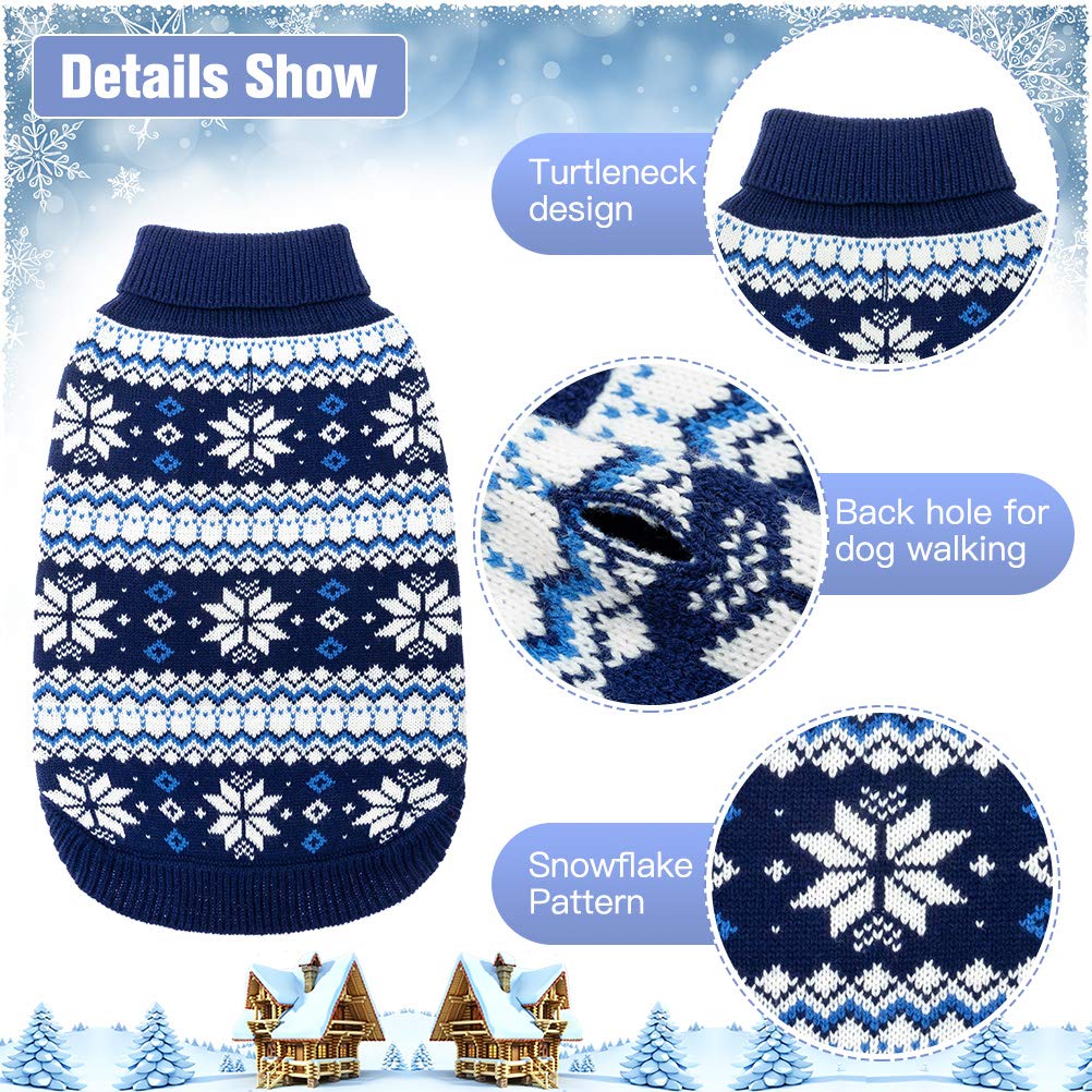 KOOLTAIL warm acrylic dog sweater navy side view for outdoor wear