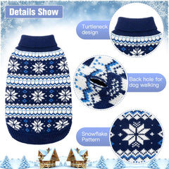 KOOLTAIL warm acrylic dog sweater navy side view for outdoor wear