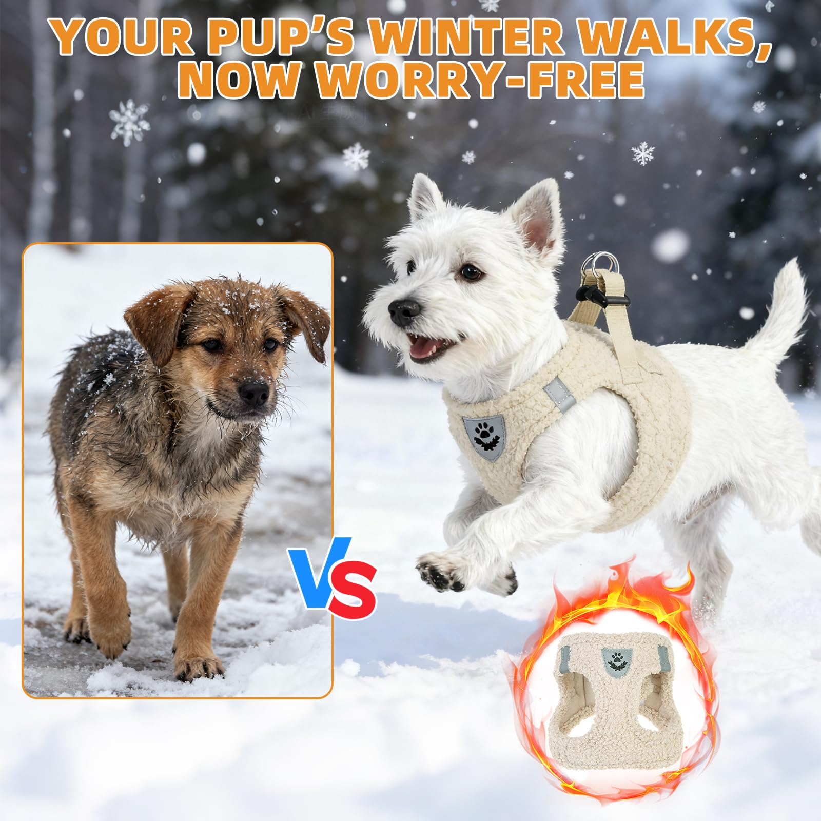 KOOLTAIL winter harness set image highlights snug warmth and secure fit.