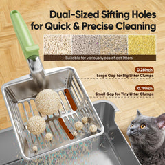 KooMooM ultra-thin edge glides along litter for easy scraping.